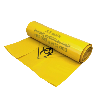 Garbage bag 100L yellow 10pcs/roll 710x1100x100my