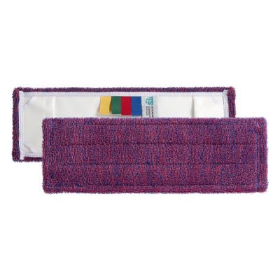 Pockets system flat mop 40cm Ultrasafe microfiber, blue/red