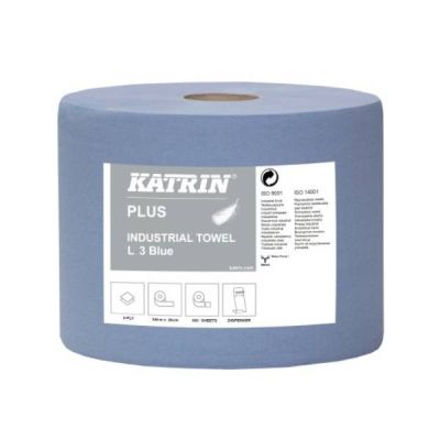 Katrin Plus  L2 2-slāņu industriālais papīrs rullī zils 350m