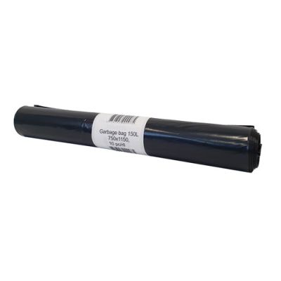 Garbage bag 150L LD black 10pcs/roll 750x1150x0,040mm