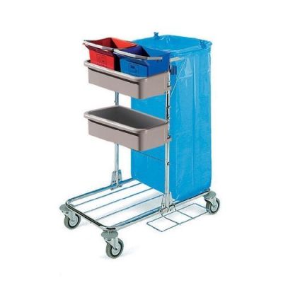 Cleaning trolley Tecno 10 chromed 57x83x105cm