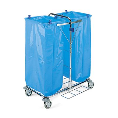 Recycling trolley Tecno 12 chromed 2x120L 57x83x105cm