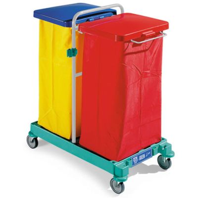 Cleaning trolley Green 10 Rilsan 2x120l
