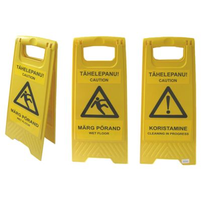 Wet floor warning sign