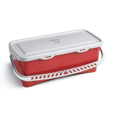 Bucket hermetic 10L  with lid and handle, red