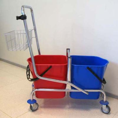Cleaning trolley chromed 2X25l, without wringer