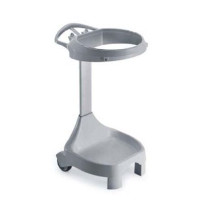 Bag holder Smile 120L without lid, 2 wheels,  grey