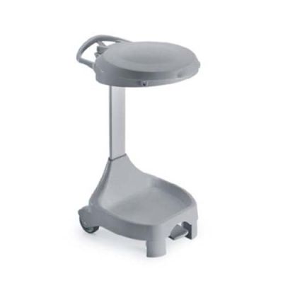 Bag holder Smile 120L pedal/lid, 2 wheels,  grey
