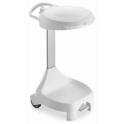 SMILE 120lt white with 2 wheels,lid,ped.