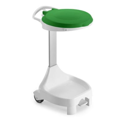 SMILE 120lt white with green lid 2 wheels