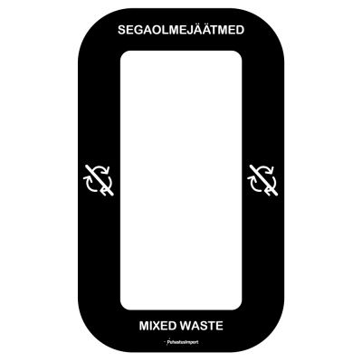 Waste sorting label Bin Multi OLMEJÄÄTMED, black