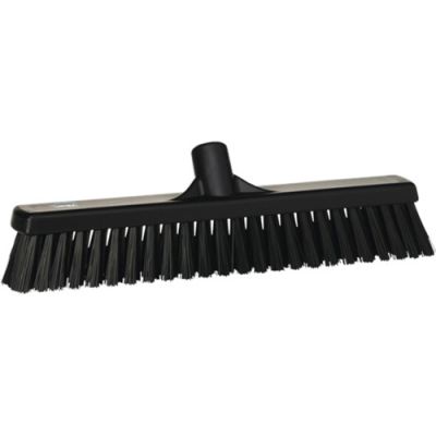 Vikan broom soft/hard 410mm, black