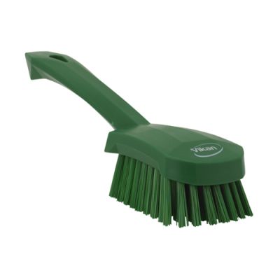 Vikan washing brush with short handle 270mm hard, green
