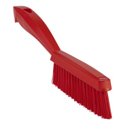 Vikan narrow hand brush w/handle, 300 mm, very hard, red