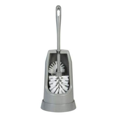 Vikan Toilet Brush w/Rim Brush, 400 mm, Medium, Grey