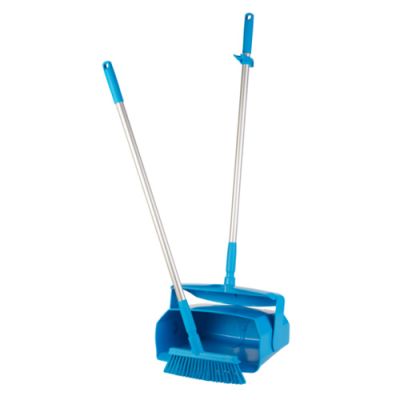 Vikan dustpan set, closable with broom, 350 mm, Medium, Blue