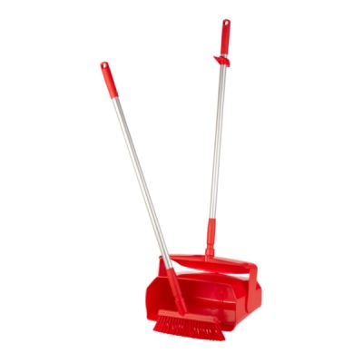 Vikan dustpan set, closable with broom 350 mm, Medium, Red