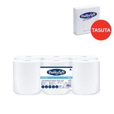 BulkySoft Classic roll with core 1-ply. white 300m