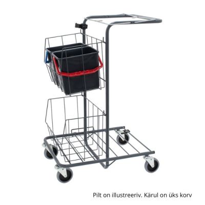 Trolley M1 with traditional sack frame, basket, buckets 2x6L