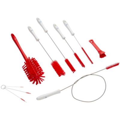 Vikan Brush Kit for Softice Machines (10pcs), Red