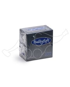 BulkySoft napkins 2V24x24cm, black, 2-ply, 1/4, 100pcs/pack